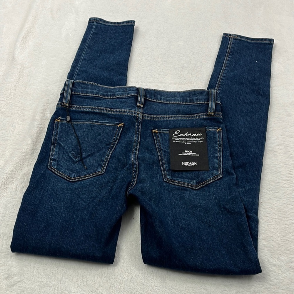 NWT Hudson 24, 0 Enhance Nico Super Skinny‎ Dark Blue Denim Jeans - Picture 2 of 14